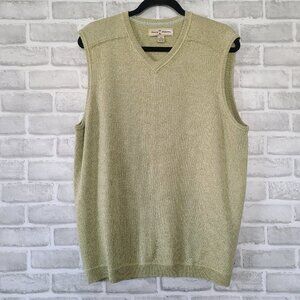 Vintage Tommy Bahama Wool Cotton Blend V Neck Sweater Vest Medium Hong Kong